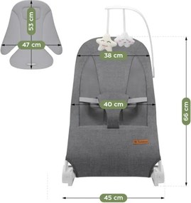 Detské hojdacie kreslo Moon 50 sivé