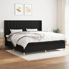 Boxspring posteľ s matracom čierna 200x200 cm látka 3132339