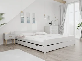 Posteľ IKAROS DOUBLE 180 x 200 cm, biela Rošt: S latkovým roštom, Matrac: Matrac Somnia 18 cm