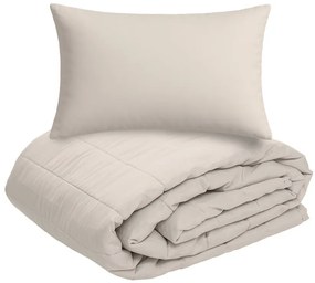 Letný paplón prešívaný 140x200 cm s obliečkou na vankúš SUMMER 45x75 cm, béžový