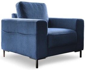 Tmavomodré menčestrové kreslo Lofty Lilly – Miuform
