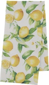 Biely bavlnený obrus s citrónmi Aix Lemone - 50*70 cm