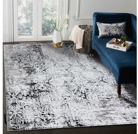 Moderný koberec DE LUXE 2081 ornament vintage - Štrukturálny krém / sivá Veľkosť: 120x170 cm