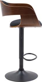 Barová stolička Kingston B - látka, čierny rám - orech/čierna