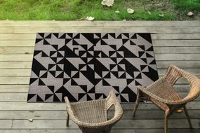 Koberec Šnúrkový SIZAL FLOORLUX 20489 striebor. / čierny Trojuholníky