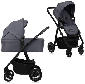 Lionelo - Kombinovaný kočík 2 v 1 AMBER PLUS Šedý grafit