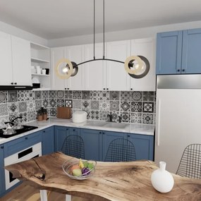 Luster na lanku SKIVA 2xE27/15W/230V čierna/béžová