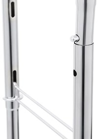 Nastaviteľný stojan na oblečenie s nastaviteľnou výškou a šírkou, strieborný