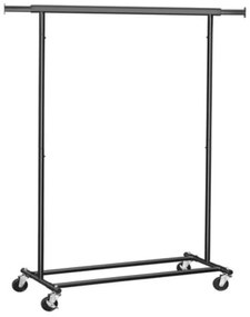 Stojan na oblečenie INEZ na kolieskach, max.90kg, 83,5x45x160cm, čierna SongmicsHome