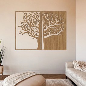 drevo zivota Drevený strom na stenu DUALITY z dvoch dielov Farebný vzor: Čierna, Veľkosť viacdielov: 40x30