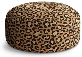 Taburet Circle gepardí vzor, žltá / čierna