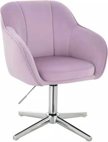LuxuryForm DESIGN Stolička AVOLA VELUR na striebornom kríži - levanduľa