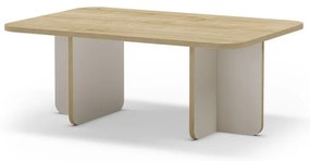 Krémovobiely/v prírodnej farbe konferenčný stolík s doskou v dubovom dekore 56x100 cm Hillary – Marckeric