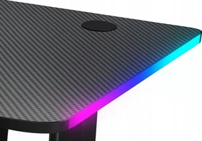 Elektrický výškovo nastaviteľný stôl 140 cm – čierny s LED podsvietením