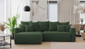 Rohová sedačka Baria (L) (tmavozelená). Akcia -20%. Vlastná spoľahlivá doprava až k Vám domov. 1133089
