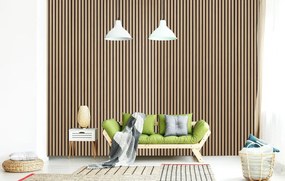 Drevený akustický panel, 2400 x 600 mm, B2BP006, balenie 5 ks, dub morený