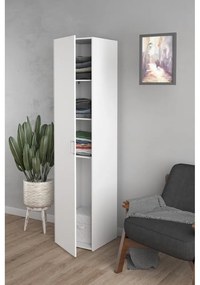 Biela šatníková skriňa 39x175 cm Space – Tvilum