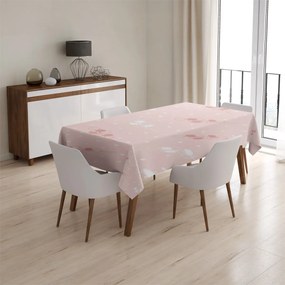 Sablio Obrus Biele a ružové kvety - 130x170 cm