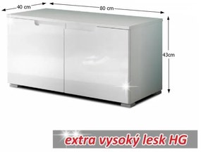 Botník (skrinka na topánky) Space - biely vysoký lesk