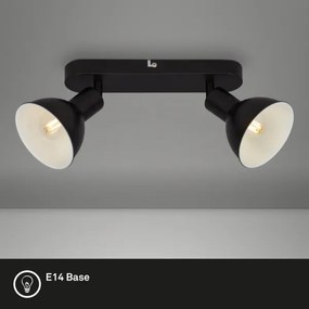 Briloner 2674-025 - Bodové svietidlo RETRO 2xE14/25W/230V čierna