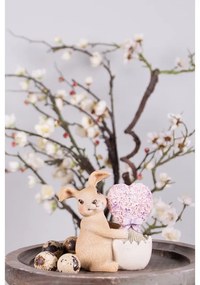 Dekorácia soška králik so srdiečkom z kvetín - 11*6*12cm