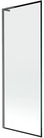 Mexen Next L, 1-krídlová vaňová zástena 70 x 150 cm, 6mm číre sklo-čierny vzor, grafitový profil, 895-070-000-03-70-66