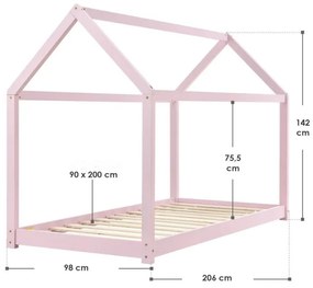 InternetovaZahrada Detská posteľ Carlotta 90 x 200 cm - ružová