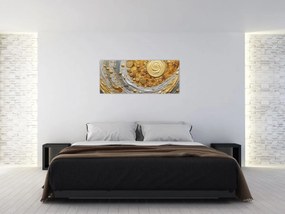 Obraz - Zlaté textúrovanie (120x50 cm)