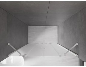 Mexen Velar Duo, posuvné sprchové dvere do otvoru 140 cm, 8mm sklo námraza, chrómová, 871-140-000-32-01