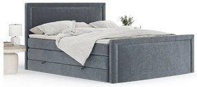 Tmavosivá boxspring posteľ s úložným priestorom 200x200 cm Lavenda – Maison de Rêve