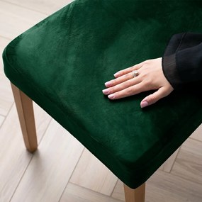 Restilo Napínací poťah na stoličku Sento tmavozelená, 48 x 48 x 58 + 10 cm, súprava 6 ks