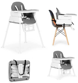 Detská jedálenská stolička 3v1 ALWAYS GREY ECOTOYS šedá