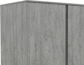 Šatníková skriňa Carlos, šedý beton, 100 cm