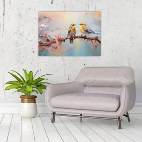 Obraz - Zamilovaní vtáčiky (70x50 cm)