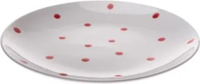 Plytký tanier 26,5 cm, biely s bodkami%