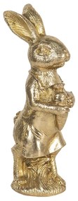 Veľkonočné dekorácie zlatého králika s mrkvou métallique - 9 * 8 * 23 cm