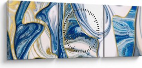 Obraz - Vlny z mramoru (s hodinami) (90x30 cm)