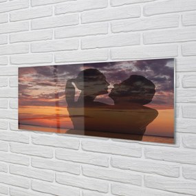 Obraz plexi Sky mraky more ľudí 120x60 cm