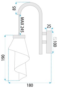 Toolight Toolight, LED nástenné svietidlo, 10W, 467 lm, APP1766-1W, ružové zlato, OSW-09310