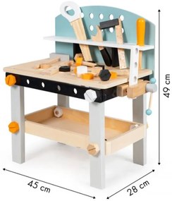 ECOTOYS Pracovný stôl s náradím Malý kutil 32ks