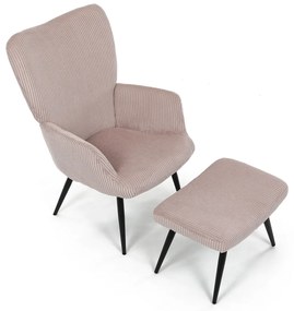 Relaxačné kreslo s podnožkou L7285 PINK6, ružové