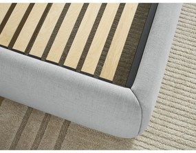 Svetlosivá čalúnená dvojlôžková posteľ s úložným priestorom/bez čela s roštom 180x200 cm Inera – Bobochic Paris