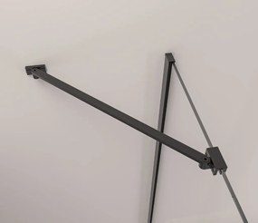 Erga Berlin, pevná stena pre sprchové kúty 100x195 cm, 6mm číre sklo, čierny profil, ERG-V02-BERLIN-G100-BK