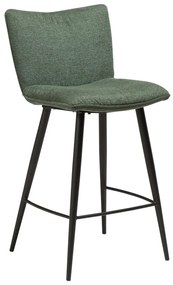 Zelená barová stolička s oceľovými nohami DAN-FORM Join, výška 93 cm
