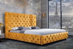 Posteľ Paris 180x200cm horčicovo žltý zamat