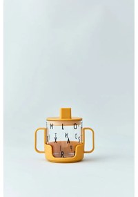 Horčicovo žlté držadlo na detský hrnček Design Letters