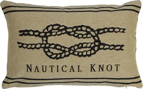 Béžovo-čierny gobelínový vankúš s uzlom Nautical knôt - 45*15*30cm