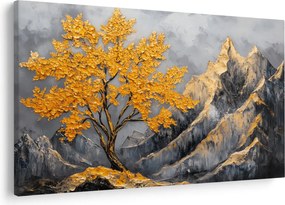 Obraz – Zlatý strom v horách (90x60 cm)