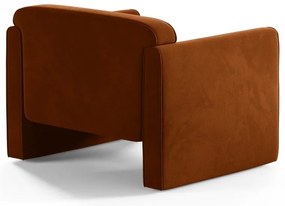 Terakotové zamatové kreslo Abby – Micadoni