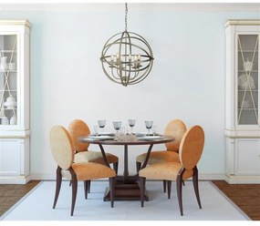 Searchlight 2476-6AB - Závesný luster ORBIT na retiazke 6xE14/60W/230V mosadz